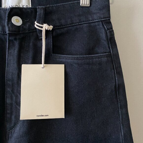 Wandler Comfort Poppy Black Straight Leg Black Denim Jeans - Picture 7 of 10